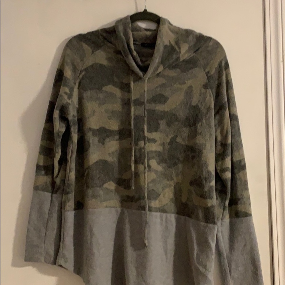 Camo Cowl Neck Top